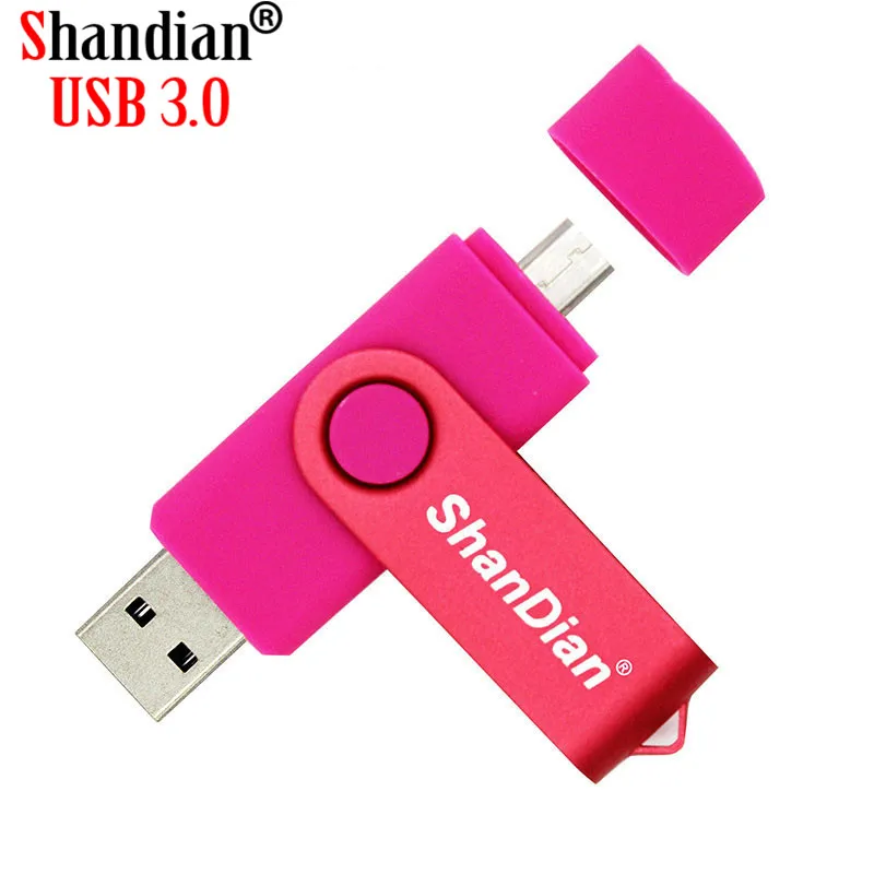SHANDIAN 9 colores USB 3.0 teléfono Inteligente de la unidad Flash USB OTG pendrive de 4GB 8GB 16GB 32GB 64GB Micro disco para el teléfono caliente de la venta 3