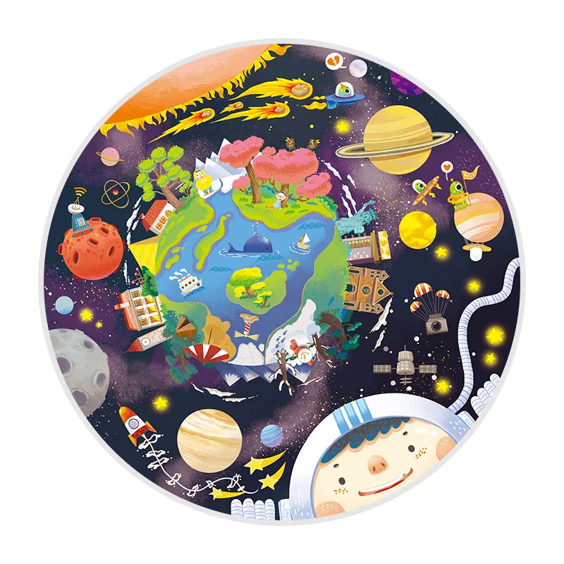 102pcs Niños Sistema Solar de dibujos animados de Madera de Espacio de Rompecabezas de Juguete Principios de Juguetes Educativos Para Niños 3