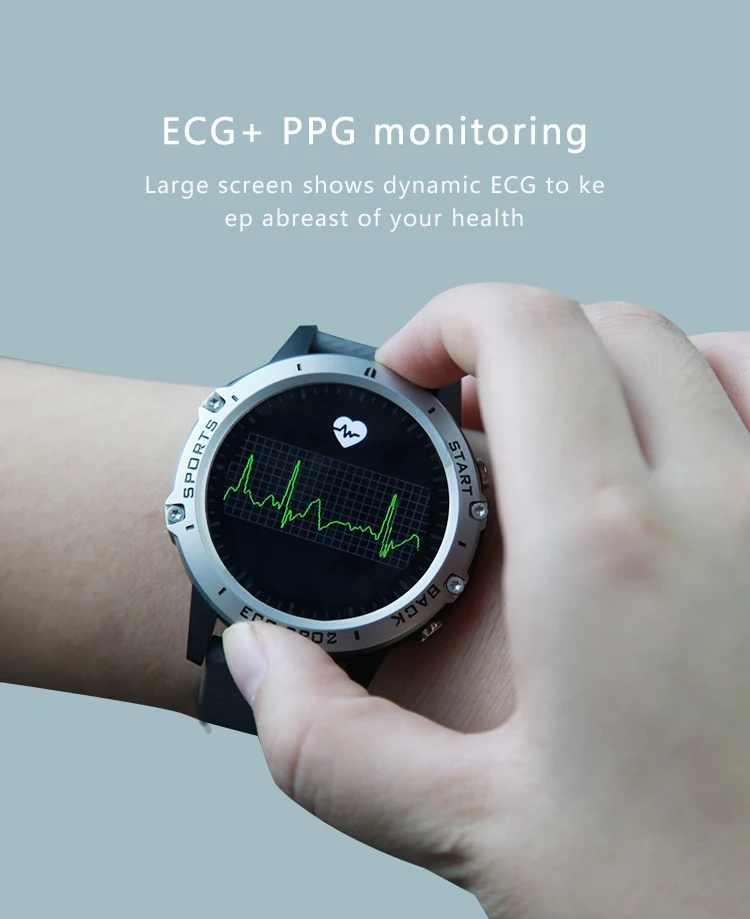 P8 PPG ECG Reloj Inteligente Hombres Bluetooth 4.0 IP68 impermeable Táctil Completa de la Frecuencia Cardíaca Presión Arterial 300Mah Larga Espera Smartwatch Hombres 3