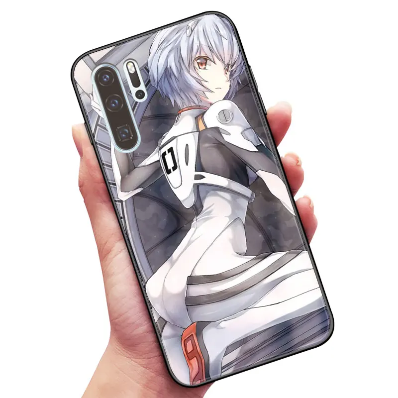Ayanami Rei de cristal de la caja del teléfono de la cubierta de shell para el Huawei Honor V Mate P 9 10 20 30 40 Lite Pro Plus Nova 2 3 4 5 3