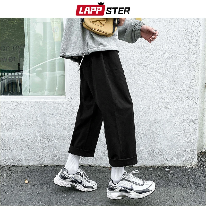 LAPPSTER los Hombres de color Caqui Japonés Streetwear Pantalones de Carga 2020 Overoles para Hombre Harajuku Pantalones de Carga coreano de Moda de la Vendimia de Corredores de Pantalones 3