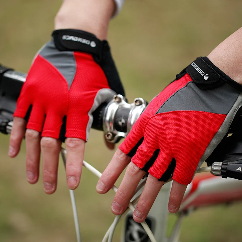 Verano Transpirable de Bicicletas Medio Dedo Guantes de MTB Corto del Dedo Guantes de Ciclismo Guantes de Moto Anti-derrape de guantes Para Hombres, Mujeres 3
