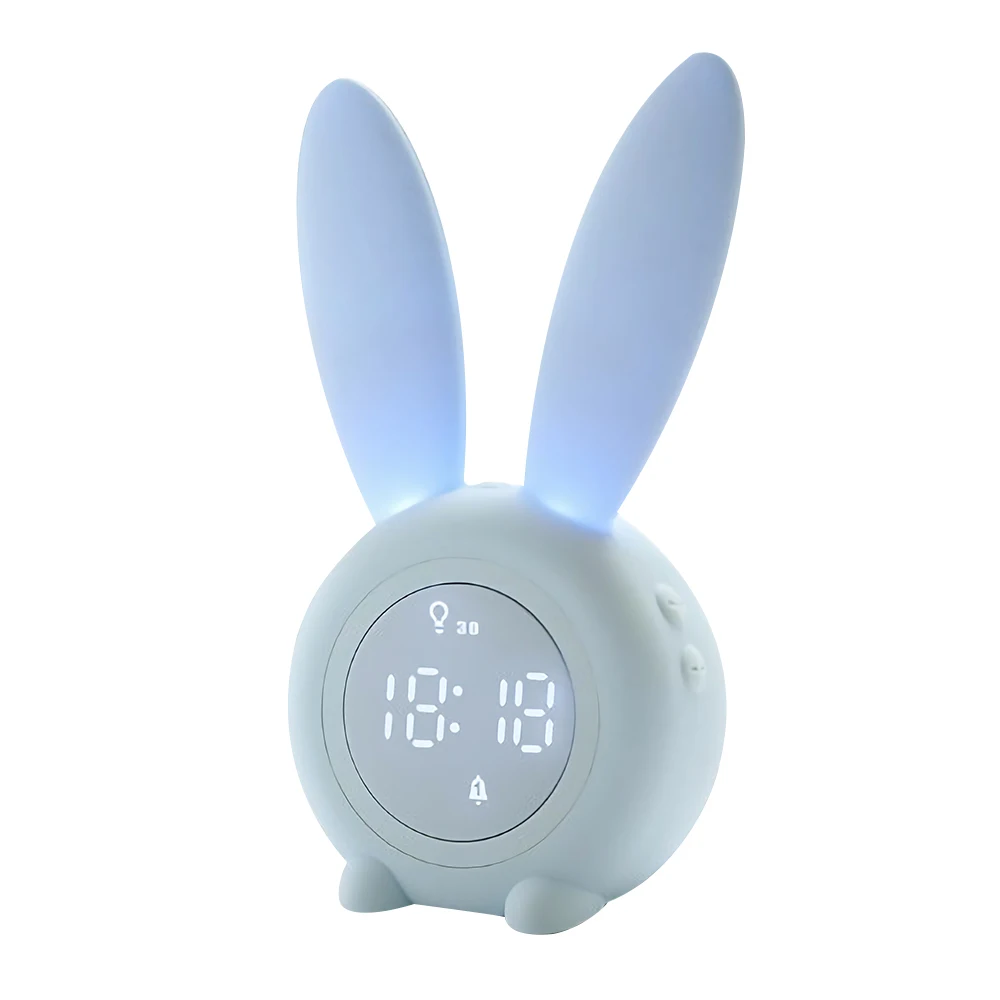 Lindo Conejito de Oído Digital LED Reloj de Alarma Electrónicos de Sonido USB de Control de Conejo de Noche, Lámpara, Reloj de Escritorio de la Decoración del Hogar 3