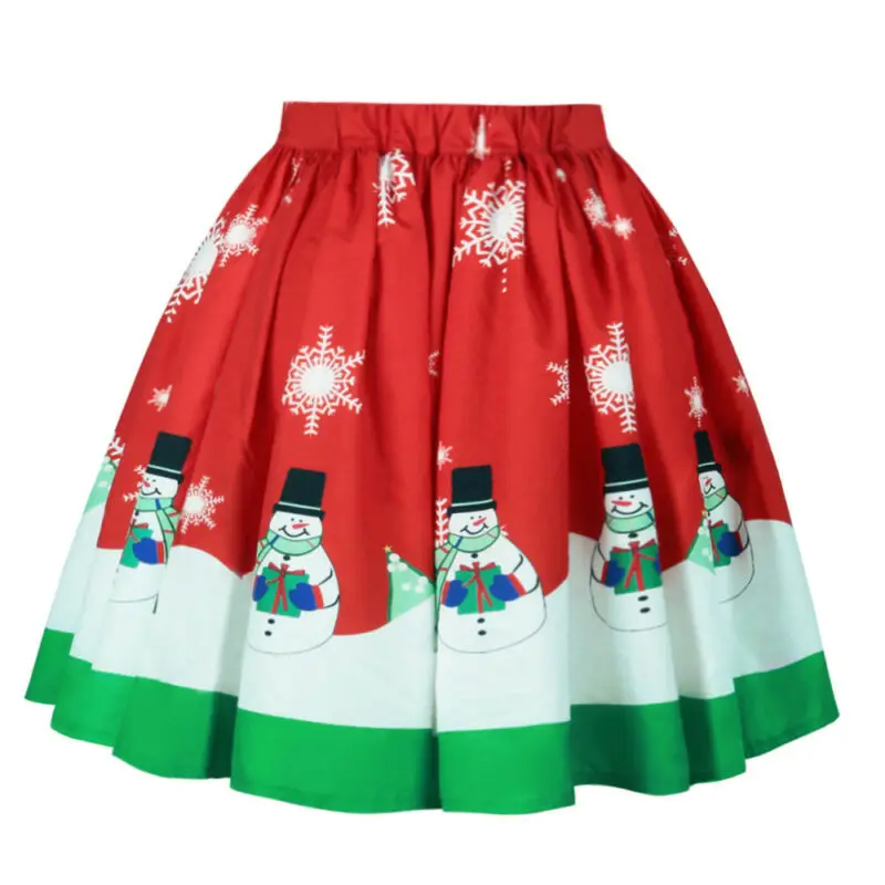 De las nuevas mujeres de la fiesta de Navidad de Un niño de cintura alta falda de las señoras plisado de impresión de la moda pettiskirt 3