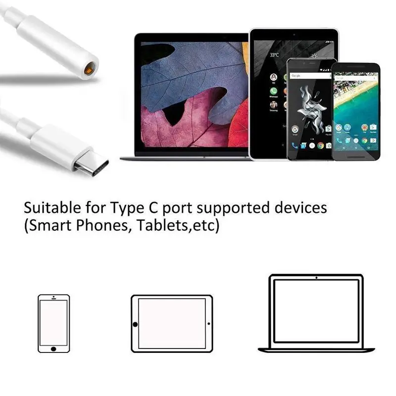 Huawei CM20 Tipo C Para Auriculares de 3,5 mm Jack de Audio para Auriculares Cable Convertidor Adaptador Para Huawei P30 Pro Mate 30 Xiaomi 9Pro 3
