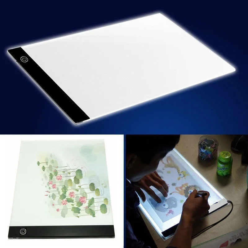 A5/A4 /A3 USB Powered LED Ultra-delgado Tablero de Dibujo de la Almohadilla de Animación de Seguimiento de la Caja de Luz caja de luz de la Tableta Lienzo en Blanco 3 nivel de Atenuación 3