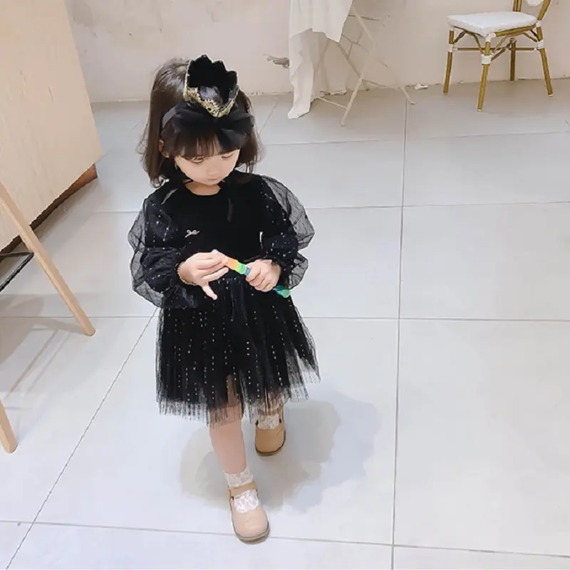 Mihkalev Lindo Bebé Niña 2020 Otoño Vestidos Para Niñas de Manga Larga de Tul Tutu Vestido de los Niños de los Niños de Fiesta de Baile Vestidos vestidos 3