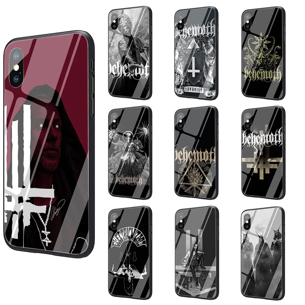 Behemoth Banda de Rock de Vidrio Templado de TPU estuche Negro para iPhone SE 2020 11 Pro X o 10 8 7 6 6 Plus 5 5S SE Xr Xs Max 3