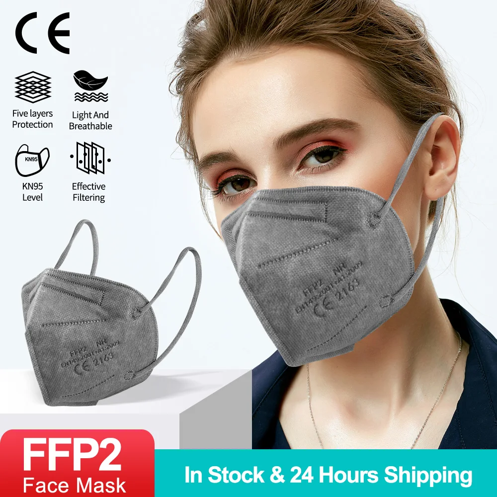5-100pcs Gris ffp2mask kn95 mascarillas con certificación CE para adultos ffp2reutilizable mascherineffp2macaillas la Boca de la Máscara Máscaras Protectoras 3
