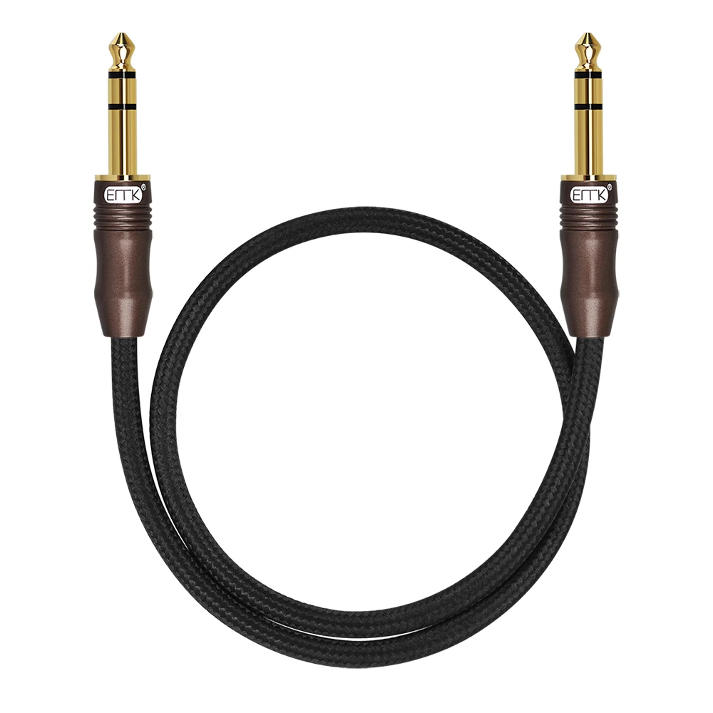 EMK 6.35 mm de Cable 6.5 Cable de Audio 6.3 doble Jack macho a Macho 6.35 de audio Cable de 1m 3m 5m 10m 15m de música para Guitarra Amplificador Mezclador 3