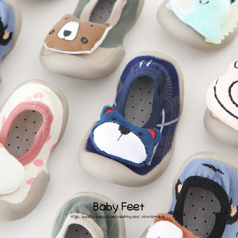 Chica Calcetines de Niños de Zapatillas para Bebé Bebé Suave antideslizante Zapatos de Niño de las Niñas de Bebé Calcetín Zapatos de los Niños de los Animales Suela Blanda Zapatos de Goma 3