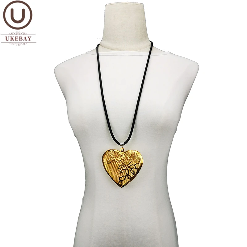 UKEBAY Nuevo Corazón Colgante de Collares de Oro del Corazón de la Joyería Para las Mujeres de Lujo del Collar de la Joyería hecha a Mano Original de Diseño de los Amantes de los Regalos 3