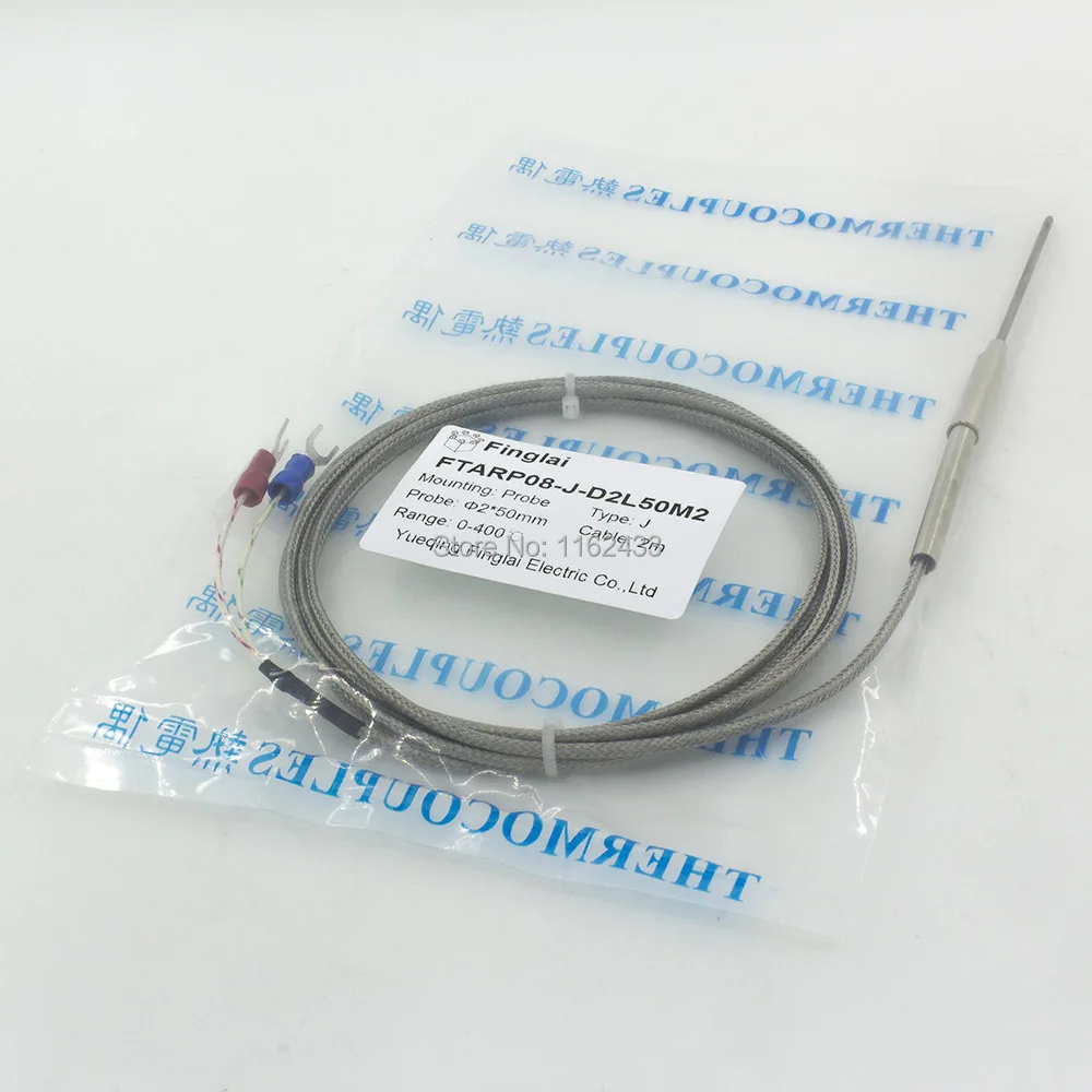 FTARP08 K J tipo de 2m de metal de detección de cable de 50 mm flexible sonda termopar sensor de temperatura 3