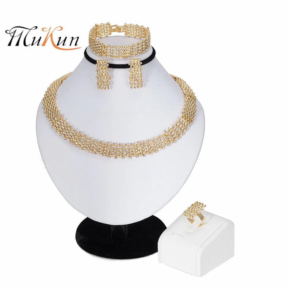 MUKUN 2019 nueva Nigeriano de la Boda Africana de Perlas de la Joyería de la Mujer a la Marca de Dubai Oro al por mayor de joyas de diseño de los clientes de la Novia de Regalo 3