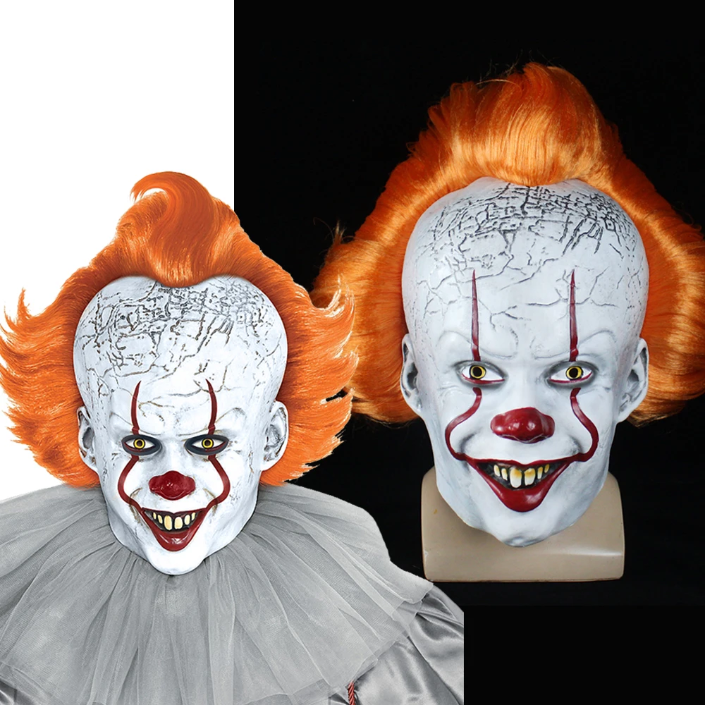 Horror Pennywise Joker Máscara de Cosplay es el capítulo 2 de Payaso de Látex, Máscaras de Disfraces de Halloween Puntales de Lujo 3