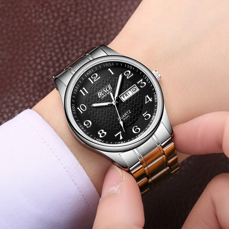 Reloj de los hombres de Lujo Completa de Acero Relojes de Moda de Cuarzo reloj de Pulsera Impermeable Fecha Masculino Reloj de Relogio Masculino Relojes Para Hombre 3