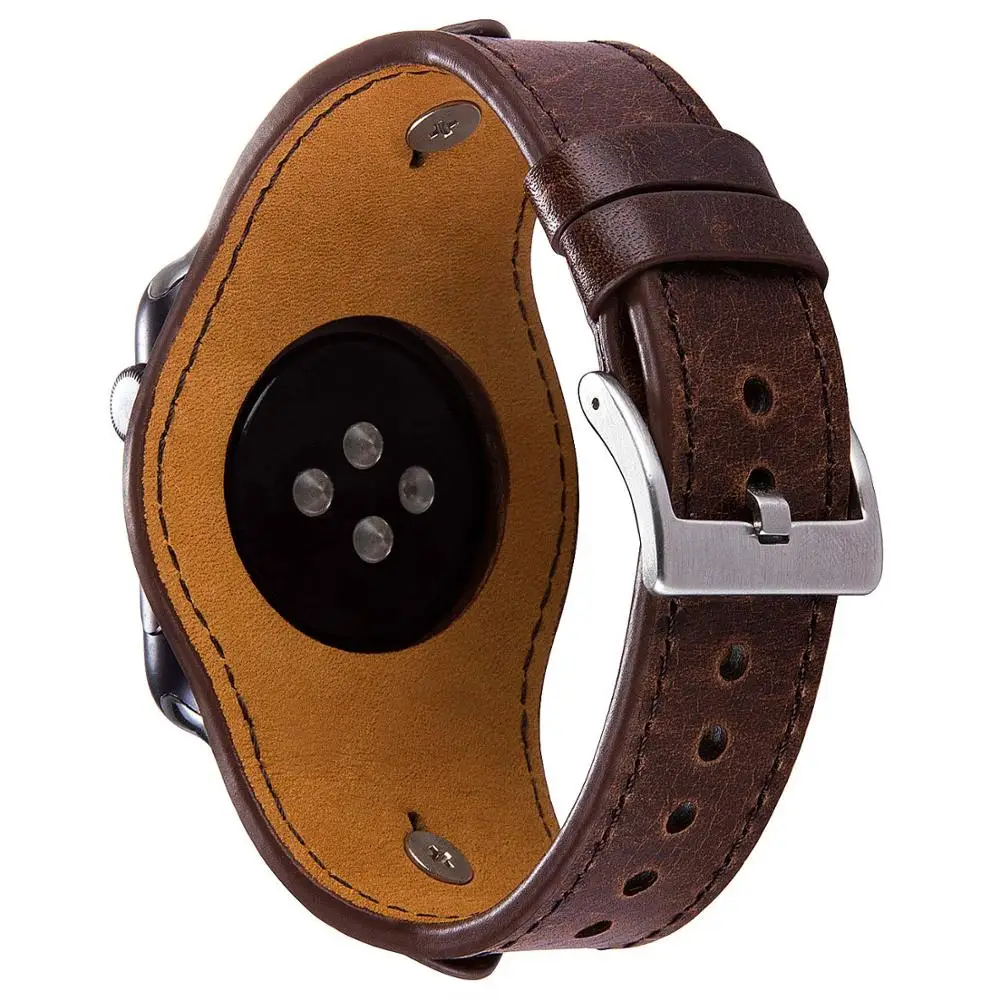 Correa Para el Apple watch de la serie 6 se 5 4 3 44 42mmGenuine pulsera de Cuero Brazalete Pulsera smartwatch iWatch banda 42mm/38 mm 42 mm 3