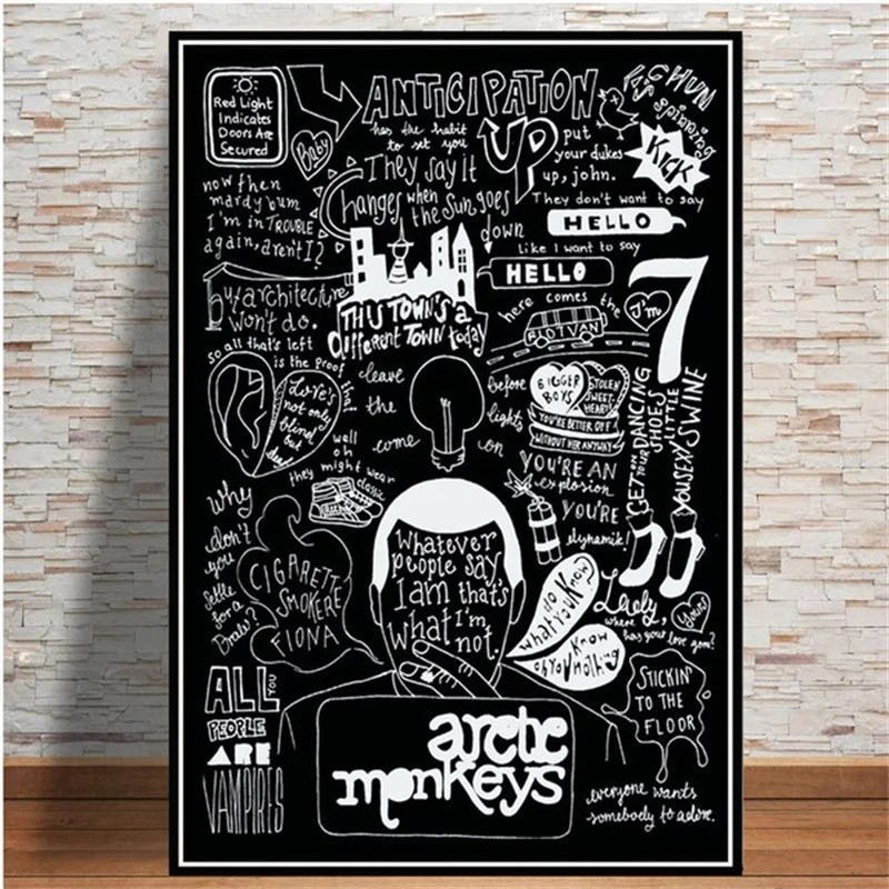 Carteles y Grabados Arctic Monkeys Banda de Música de la Cotización del Cartel de la Pared de Arte de la Foto Lienzo de Pintura De la Habitación de Decoración para el Hogar картины на стену 3