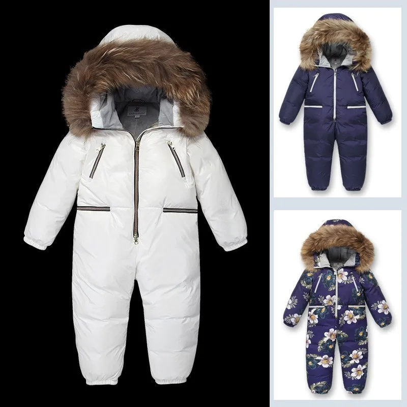 -30 ruso de alta calidad abrigo de Invierno traje de nieve 2020 Pato Abajo Chaqueta de las Muchachas de la Ropa de la ropa de Escalada Para los Niños los Niños Mono 4~10 años 3