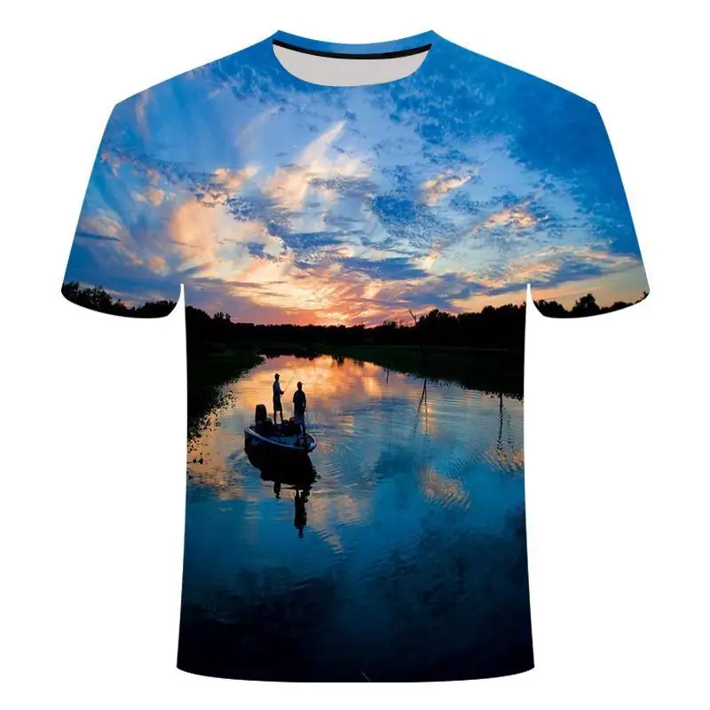 2020 de pesca nuevos camiseta de estilo casual Digital de peces en 3D de Impresión t-shirt Hombres Mujeres camiseta de Verano de Manga Corta O-cuello Tops y Camisetas s-6xl 3