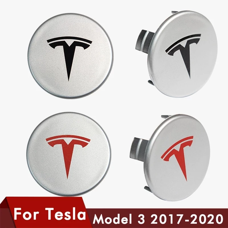 4pcs cubo de la Rueda Centro de la Tapa Para el Tesla Model 3/X/S Llantas de Aleación Etiqueta de Logotipo de los Emblemas de la Insignia de Tapas de diseño automovilístico Accesorios 3