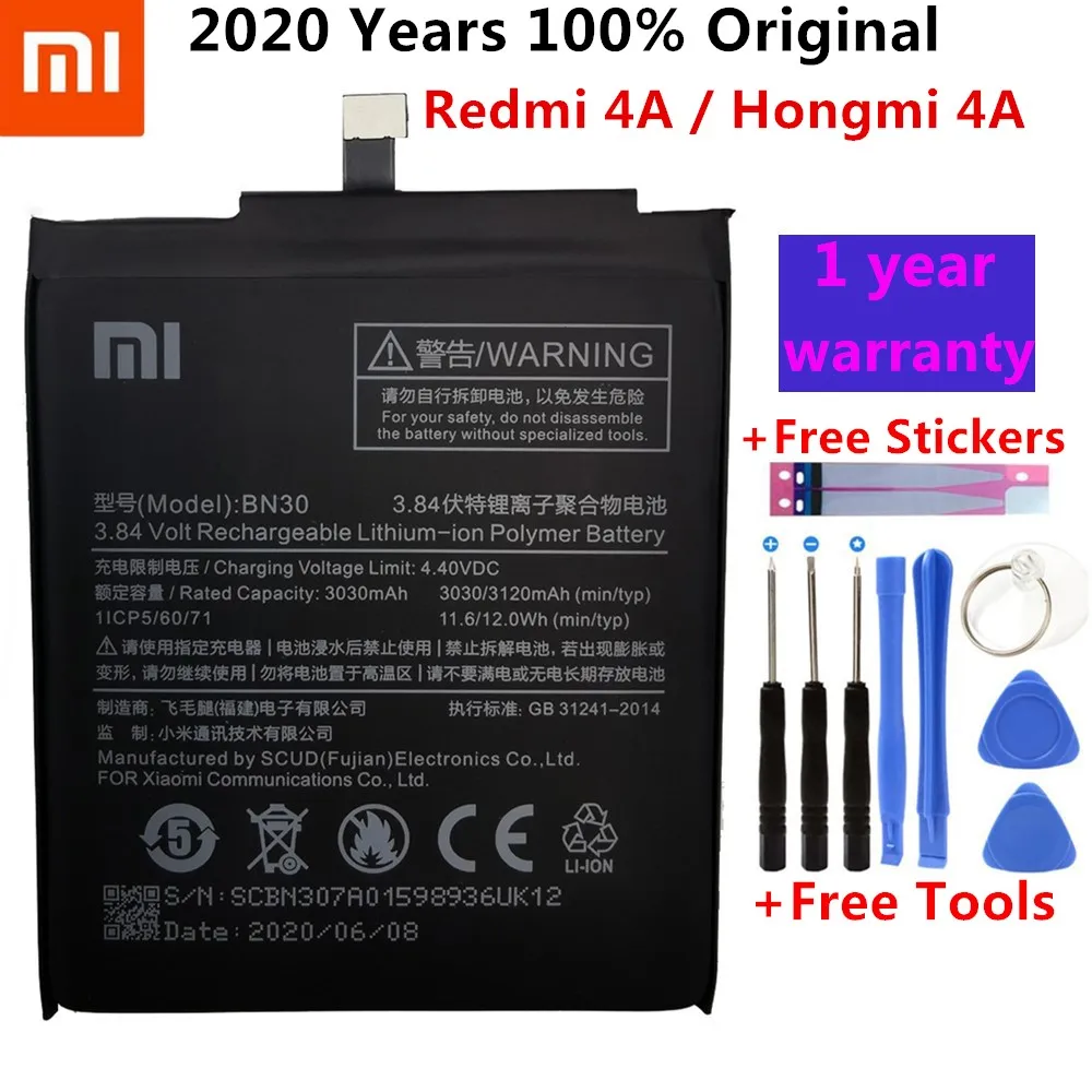BN30 BN41 BN43 BM46 BM47 Batería Para Xiaomi Hongmi Redmi 4A Nota 4 4X MTK global Snapdragon 625 Nota 3 3 Pro 3 3 3X Batería 3