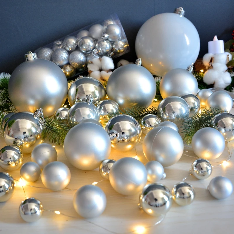 3cm 24pcs decoraciones de Navidad para la casa de las bolas de Navidad traje de plástico, bolas de árbol de Navidad Colgante новогодние украшения 2021 3