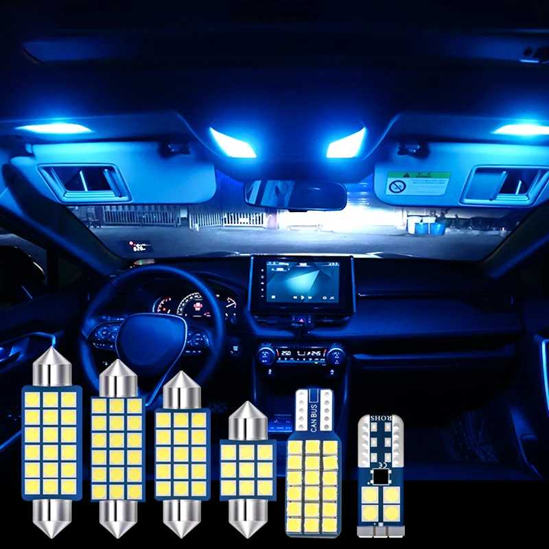 6pcs Libre de Errores Coche Bombillas LED luces Interiores Kit de Domo de Luz de Lectura Tronco de la Lámpara Para Toyota RAV 4 RAV 4 DE 2019 2020 XA50 Accesorios 3
