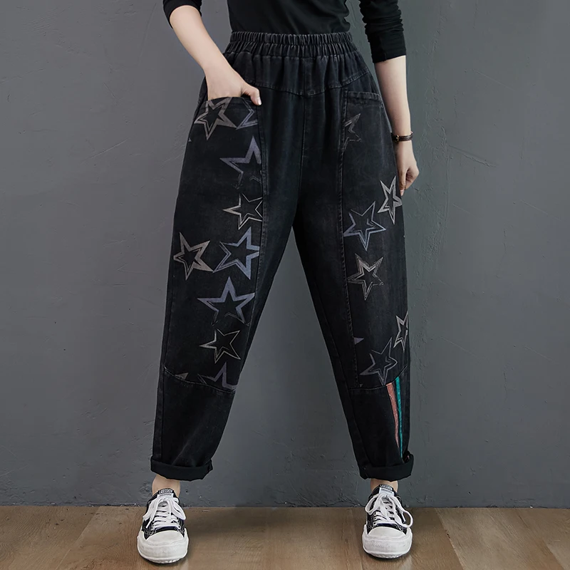 Max LuLu Nueva 2020 Diseñadora Coreana De Invierno Para Mujer De La Elástica Del Dril De Algodón Pantalones De Las Señoras Sueltas Rayas De Piel Jeans Caliente De Gran Tamaño, Pantalones Harem 3