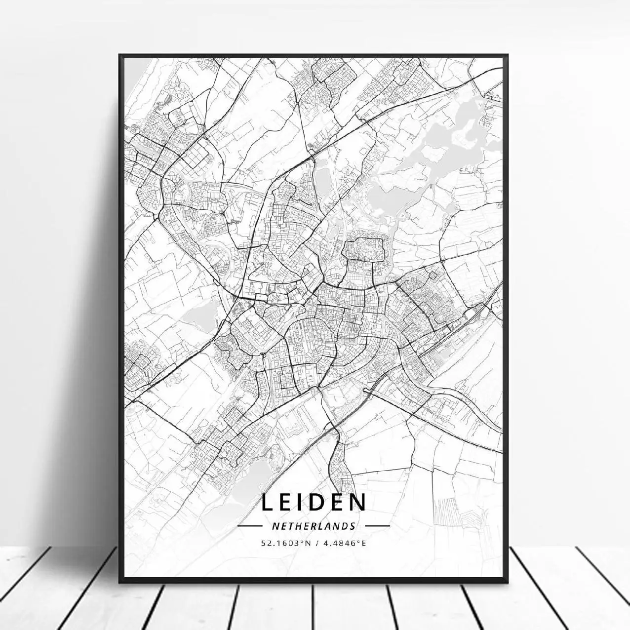 La Haya, Leiden Heerlen Amsterdam Dordrecht Leeuwarden, Países Bajos Mapa Cartel 3