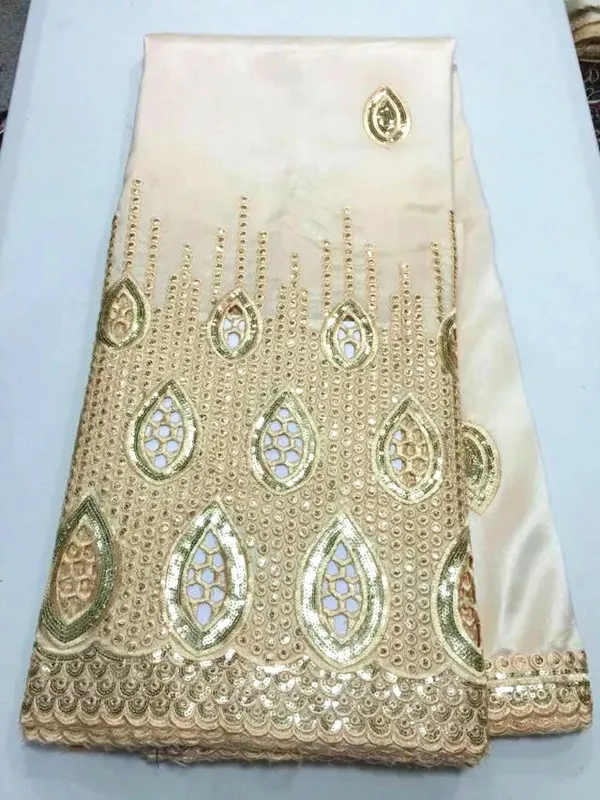 5 m/lote de Lujo de oro de lentejuelas decoración de encaje con el vino de África george tela de encaje por parte de la ropa OG40-1 3