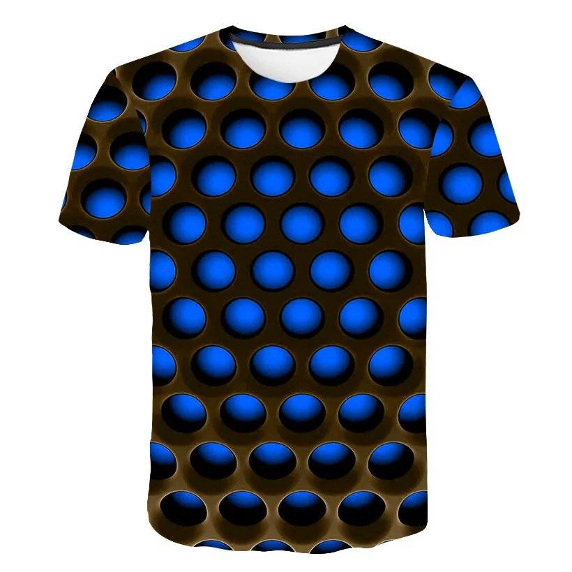 2020 Nuevas tridimensional vórtice de camisetas de niñas y niños de Verano de la Impresión 3D Casual 3D Camiseta Tops Camiseta para el verano 3