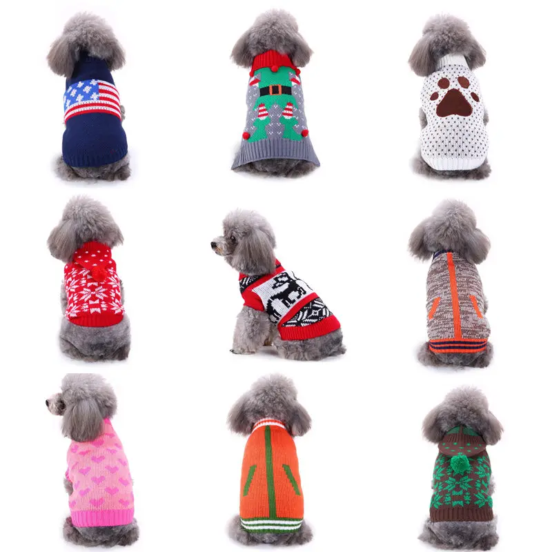Nuevo Otoño/invierno de Lana de Perro Suéter Sencillo de Navidad de Tejer Suéter para las Pequeñas y Medianas Perros Ropa para Mascotas Perros Accesorios 3