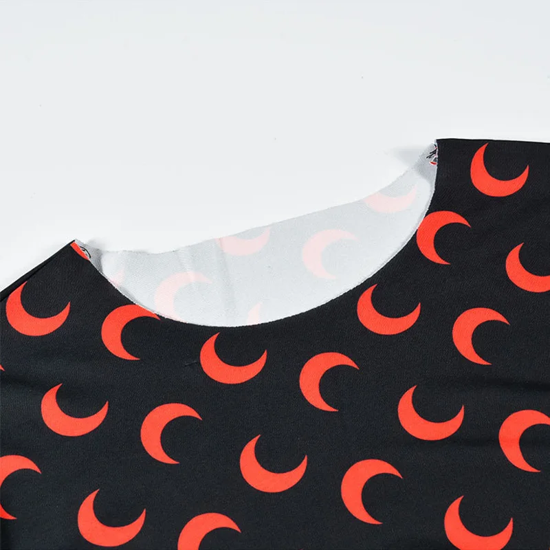 FASHSTREET Luna de Impresión O de Cuello de Manga Larga Flaco camiseta 2020 Verano, el Otoño de las Mujeres de la Moda de Estiramiento de la Parte Femenina del Club Trajes Tee 4