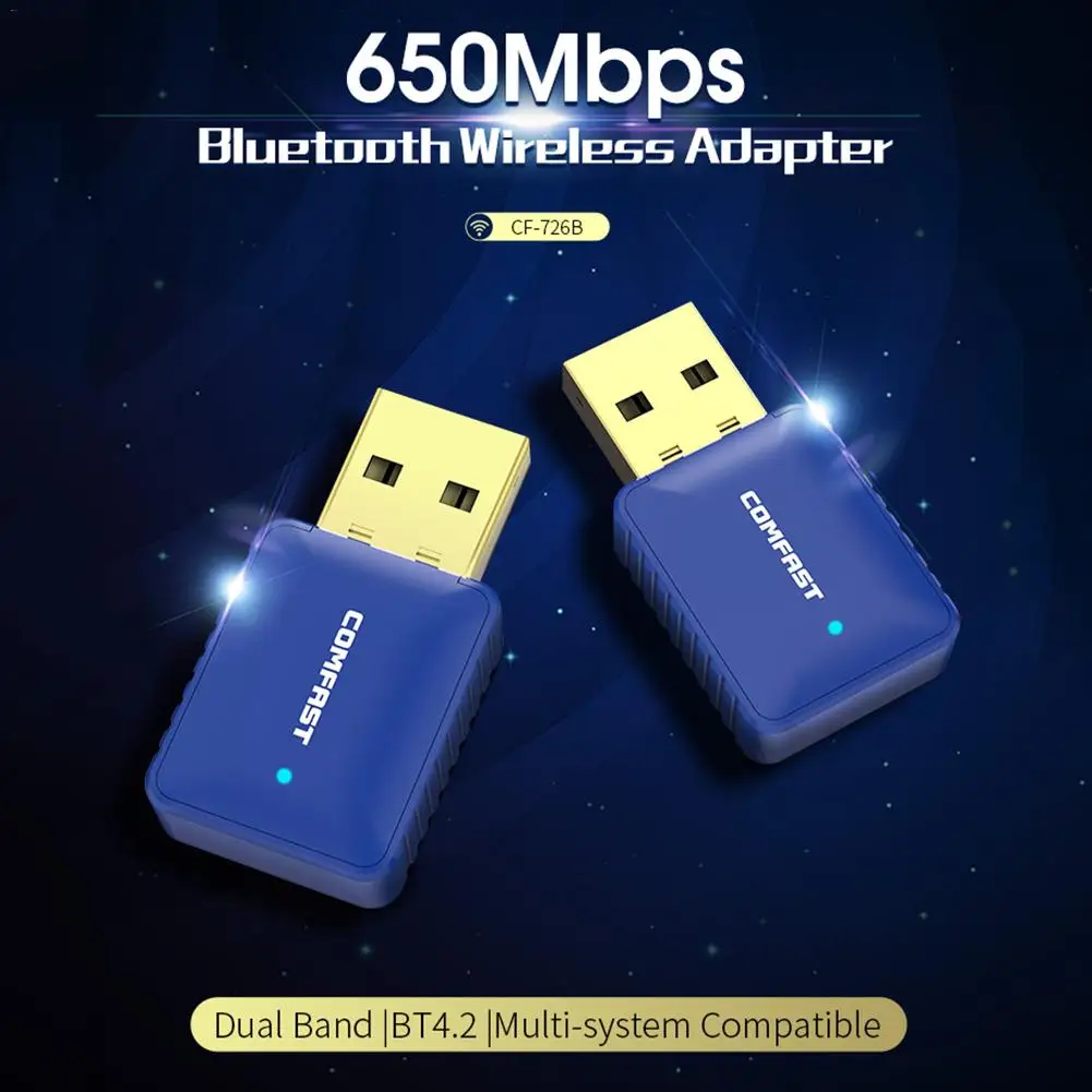 Adaptador WiFi Bluetooth 4.2 Wifi USB Comfast Bluetooth Wi-Fi Adaptador Receptor de Red Inalámbrica Para Ordenador PC Portátil 4