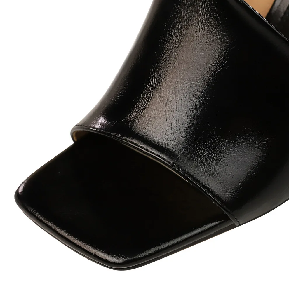 2020 las Mujeres 8,5 cm de Tacón Alto de las Mulas, Amarillo Diapositivas Señora de Espesor de Bloque Tacones de Plata Zapatillas Sexy Verano de Lujo Peep Toe Zapato con Plataforma 4
