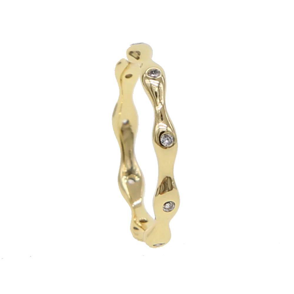 De color oro pavimentado zirconia Mal de Ojo Cubic Zirconia Anillo de las Mujeres de las Niñas Hamsa JewelryRose Color Oro 4