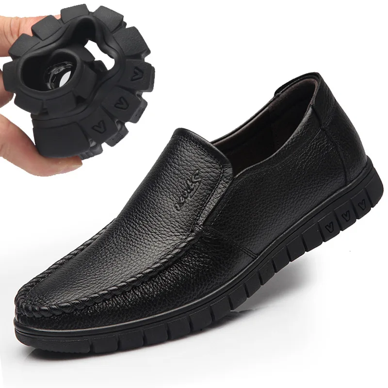 De los hombres Casual Zapatos de Cuero Genuino de Pisos zapatos Mocasines Suave Transpirable Hombres Mocasines, Oxford, plantas de los pies Suaves Zapatos de Conducción de Tamaño 37-46 4