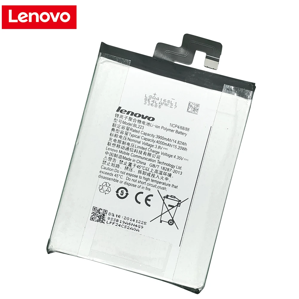 Original de la Copia de seguridad de Batería para Lenovo Vibe Z2 Pro k920 K80 K80M K7 BL223 4000mAh de la Alta Calidad Móvil de las Baterías para Teléfono de Accu 4