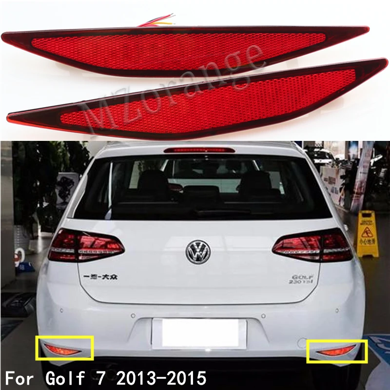MZORANGE 1 Par Parachoques Trasero Luz Para Volkswagen Golf 7 2013-Rojo de la Lente Reflector de Freno Lámpara de Señal de Giro de los Accesorios del Coche 4