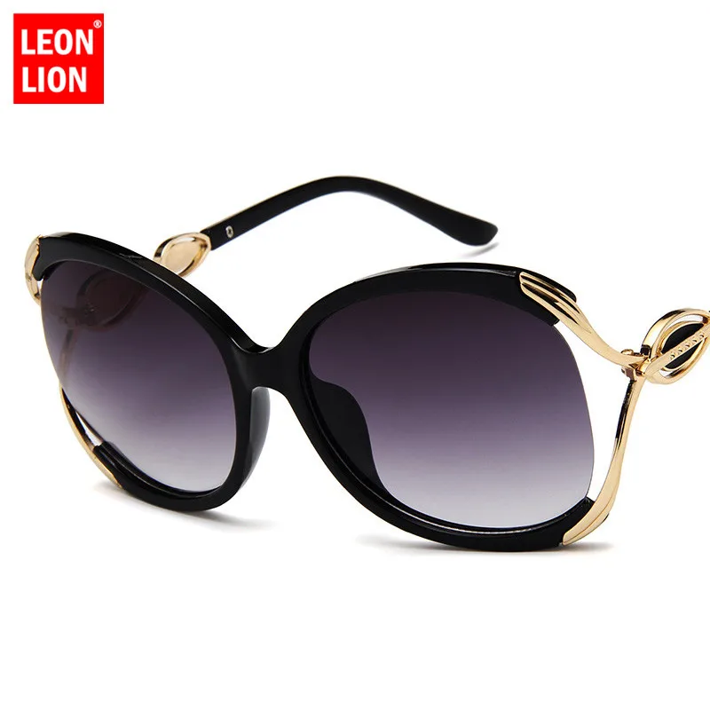 LeonLion 2021 De La Moda Gran Marco De Gafas De Sol De Las Mujeres De Lujo De Gafas De Sol Para Mujer De Viaje Clásico De La Vendimia De Las Señoras De Oculos De Sol Gafas 4