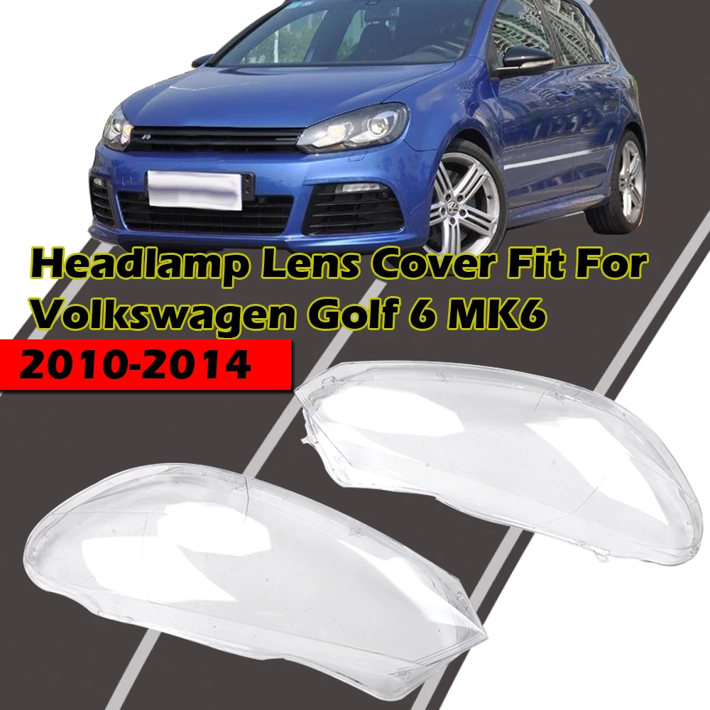 Los faros Lente Transparente de la Pantalla Cubierta de Ajuste Para VW Golf 6 MK6 2010-,Faros Shell Lentes de Accesorios de Coches 4