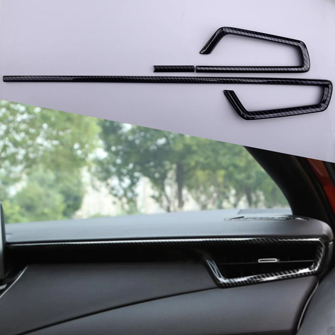 1Set Coche de Fibra de Carbono Interior de Estilo de Aire de Ventilación de la Cubierta de Salida del Marco embellecedor ABS apto para Toyota NEW Corolla 2020 4