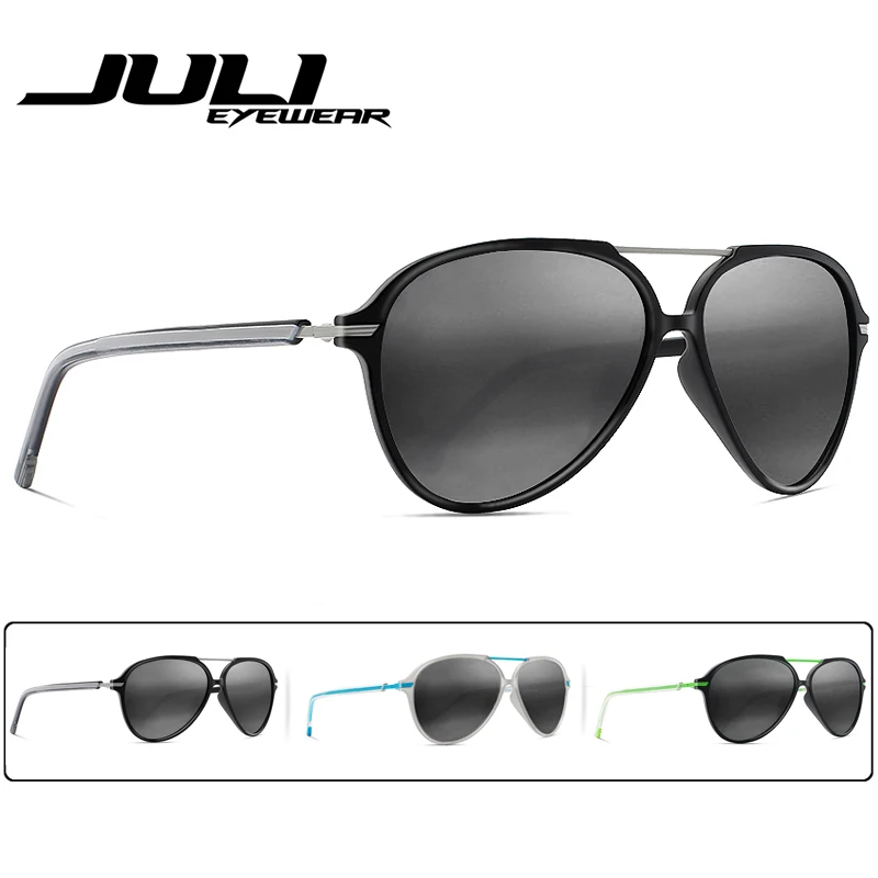JULI Polarizada Piloto de Gafas de sol de Moda las Mujeres de los Hombres Tr90 Metal Irrompible Marco para la Pesca de la Ronda de Conducción Gafas Oversize 4