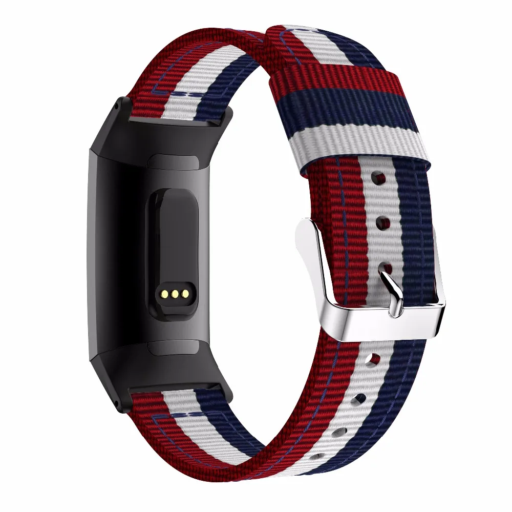 Reemplazo Para la Fitbit Charge 4 Banda de Tela de Nylon de la Correa de la Banda Intercambiable Inteligente de la Aptitud de la Banda de Reloj Inoxidable para Charge3 4