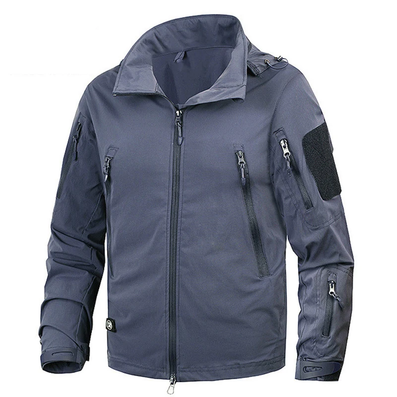 Nueva 2018 Impermeable a prueba de viento táctica Militar chaqueta Outwear Ejército de los estados unidos de Nylon Transpirable Luz Rompevientos Abrigo Jaqueta masculina 4