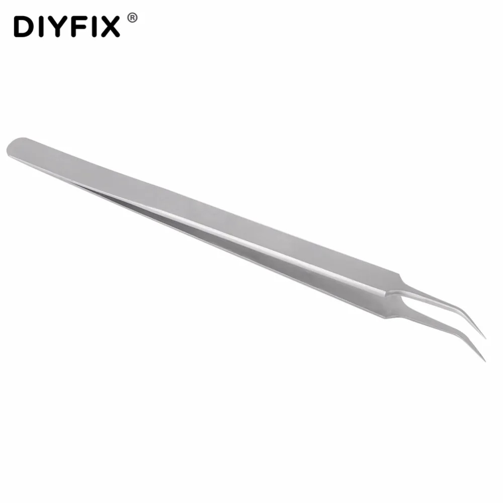 DIYFIX Ultra Precisión Pinzas de Acero Inoxidable Curvado Pinzas Alicates con Punta Fina 4