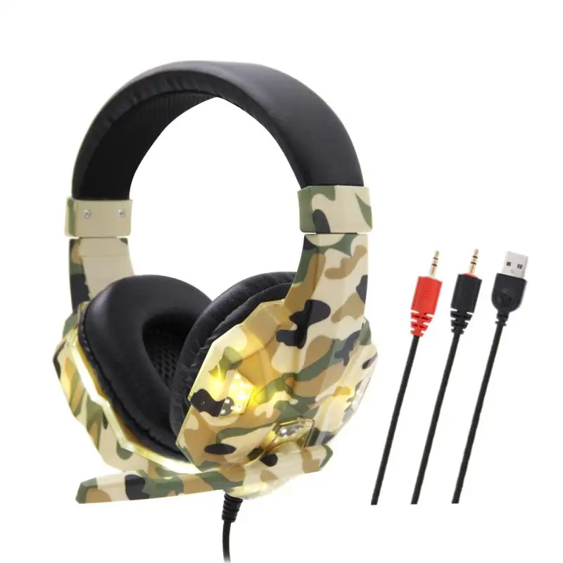 El nuevo Wireless Camuflaje Gaming Headset Profesional Gamer Estéreo montado en la Cabeza de Auriculares de la Computadora Auriculares Para PS4 PS3 Xbox 4