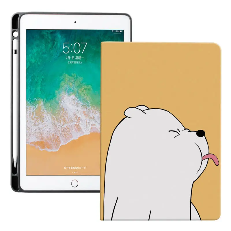 De Silicona suave de la Espalda de los Casos Lindo Oso de la caja de iPad Para el iPad Pro 11 2020 Cubierta Protectora del iPad de 7 de Generación de Casos de Aire 1 2 Coque 4
