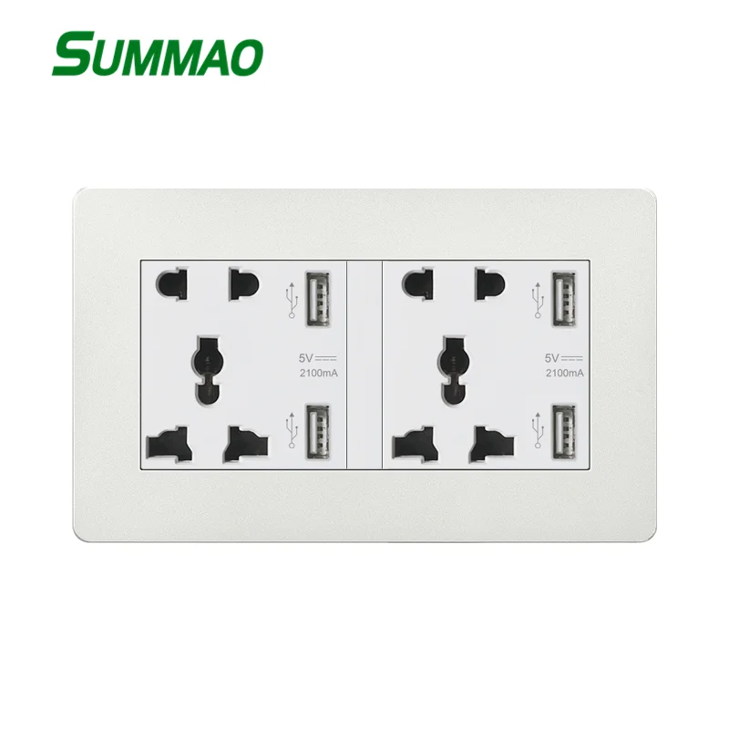 SUMMAO AC110-250V 13A Enchufe de Pared Universal Interruptores Cargador USB Para el Teléfono Móvil de Múltiples funciones Sockets Hotel de Corriente Interruptor de 4